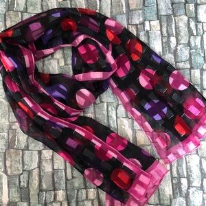 Sheer Circle Print Scarf